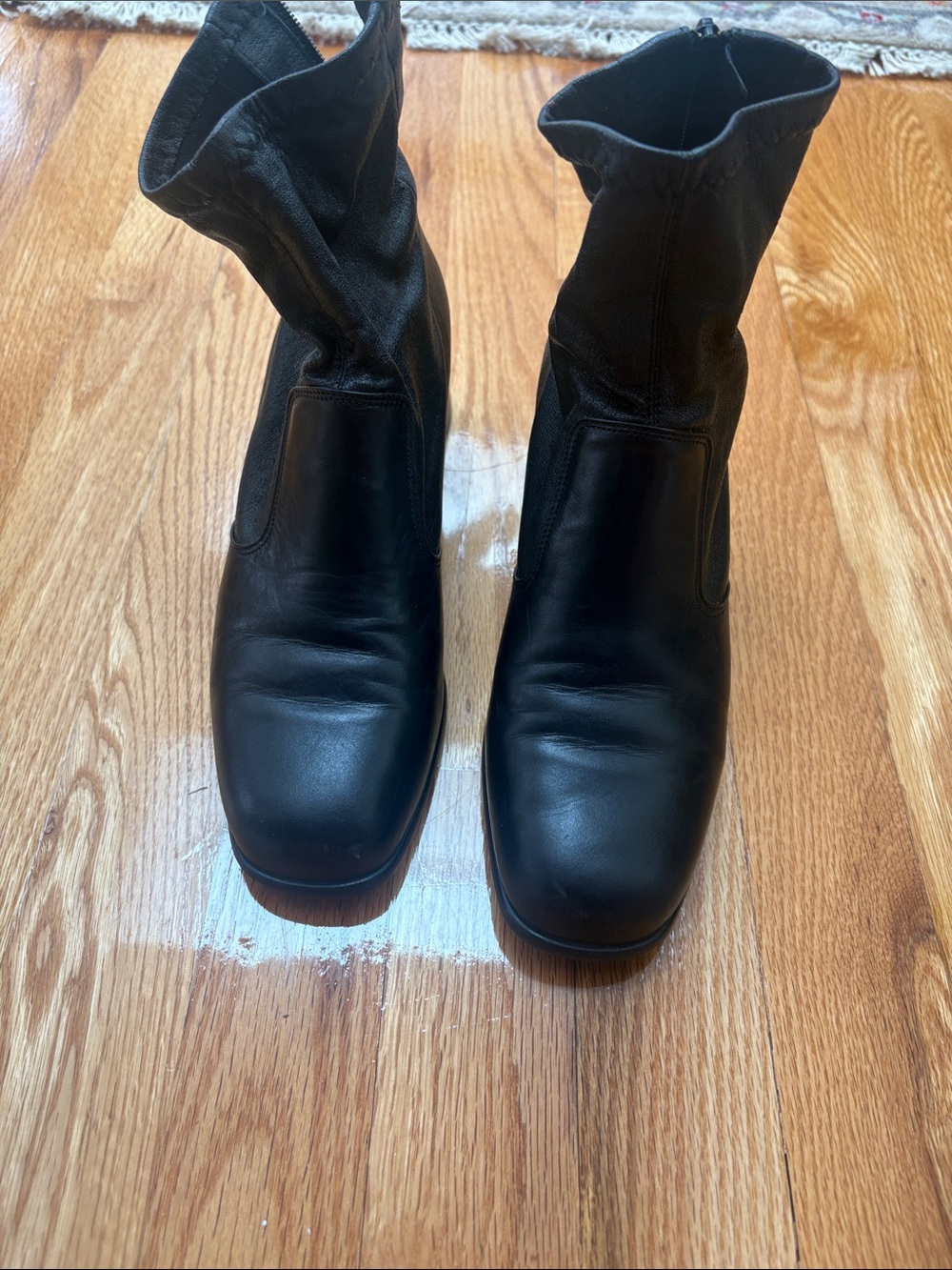 Women's Black Leather Ankle Boots - EUC! Worn twice!